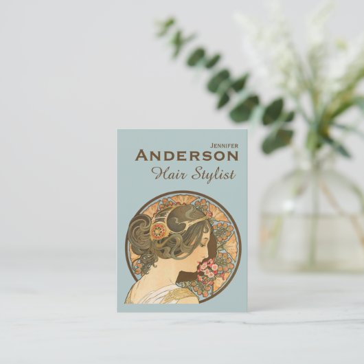 美容師フラワーズ美しいCC0644名刺 名刺 (スタンド正面)