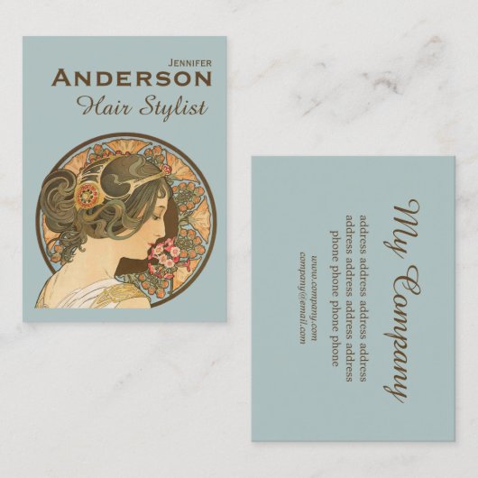 美容師フラワーズ美しいCC0644名刺 名刺 (正面/裏面)