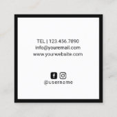 美容師フラワーボビーピンミニマリストフレーム スクエア名刺 (裏面)