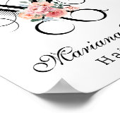 美容師フローラはさみスタイリッシュ美しいサロン ポスター (角)