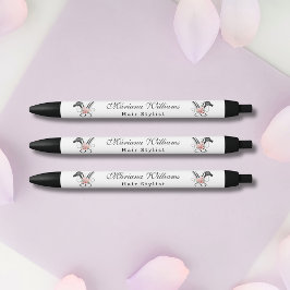 美容師フローラはさみ美しいサロントレンディー 黒ボールペン