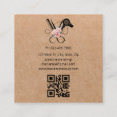 美容師フローラシザーカークラフトブラウン スクエア名刺 (裏面)