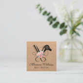 美容師フローラシザーカークラフトブラウン スクエア名刺 (スタンド正面)