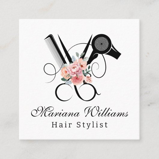 美容師フローラシザーqrコースタイリッシュド スクエア名刺 (正面)