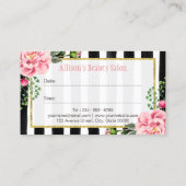 美容師フローラ金ゴールドはさみアポイントメントカード 予約カード (裏面)