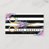 美容師フローラ金ゴールドグリッター鋏 予約カード (正面)