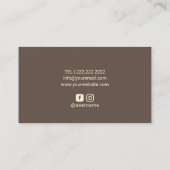 美容師ブラウン&金ゴールドマーブル美しいサロン 名刺 (裏面)