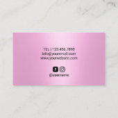 美容師ブラックグリッタードリップスピンク美しいサロン 名刺 (裏面)