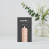 美容師ブラックサロンバラ金ゴールドヘアスプレー 名刺 (スタンド正面)