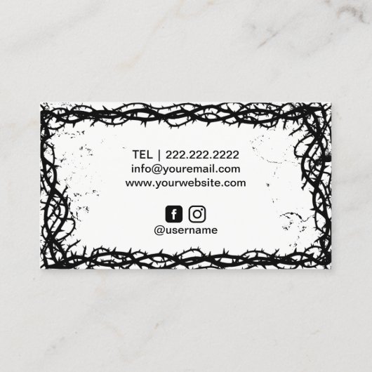 美容師ブラックシザーゴシックトーンフレーム 名刺 (裏面)