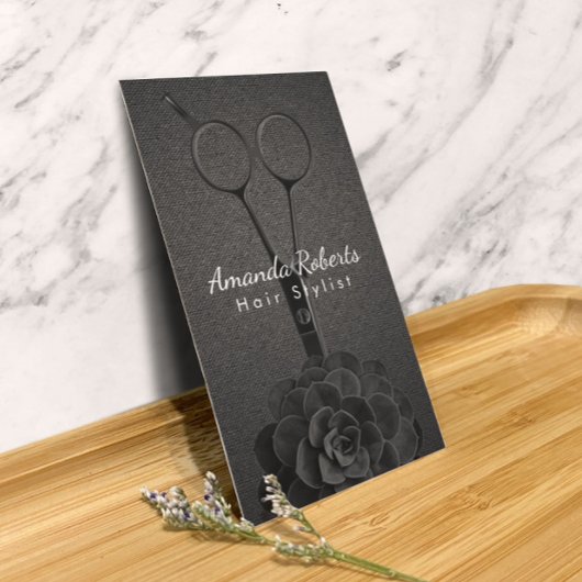 美容師ブラックシザーサロンアポイントメント 予約カード