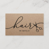 美容師ブラックシザーミニマル美しいサロン 名刺 (正面)
