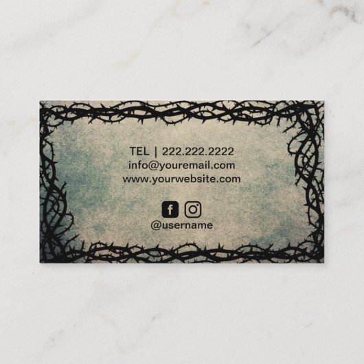 美容師ブラックシザーヴィンテージトーンフレーム 名刺 (裏面)