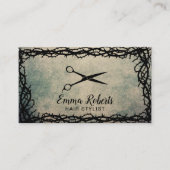 美容師ブラックシザーヴィンテージトーンフレーム 名刺 (正面)