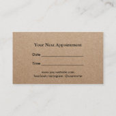 美容師ブラックフローラ素朴クラフトアポイントメント 予約カード (裏面)