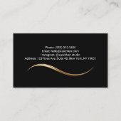 美容師ブラックミニマルタイポグラフィ 名刺 (裏面)