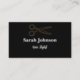 美容師ブラックミニマルタイポグラフィ 名刺