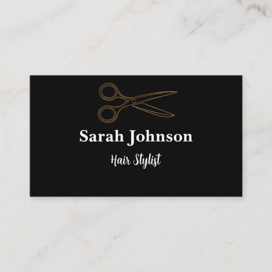 美容師ブラックミニマルタイポグラフィ 名刺 (正面)