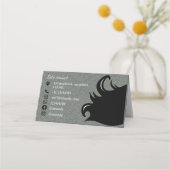 美容師ブラック長髪の折り畳みロイヤリティカード ロイヤリティカード (裏面)