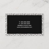 美容師ブラック&ホワイトレオパードモダンプリント 名刺 (裏面)