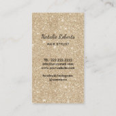 美容師ブラック&金ゴールドスカル美しいサロン 名刺 (裏面)