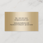 美容師ブラック&金ゴールドフローラ美しいサロン 名刺 (裏面)