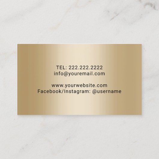 美容師ブラック&金ゴールドフローラ美しいサロン 名刺 (裏面)