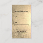 美容師ブラック&金ゴールドマーブルサロンアポイントメント 予約カード (裏面)