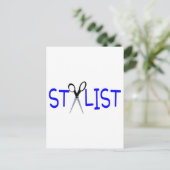 美容師ブルーとハサミ ポストカード (スタンド正面)