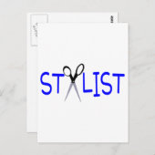 美容師ブルーとハサミ ポストカード (正面/裏面)