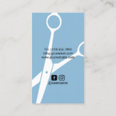 美容師ブルーヘア美しいガールヘアサロン 名刺 (裏面)