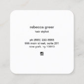 美容師ブロンドヘアスクエア名刺 スクエア名刺 (裏面)