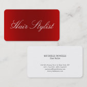 美容師プレーンきれいな赤い白いプロフェッショナル 名刺 (正面/裏面)