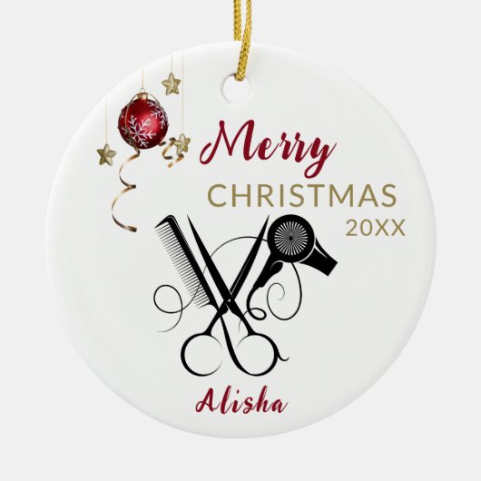 美容師プロフェッショナルサロンセラミックオーナメント セラミックオーナメント (正面)