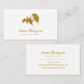 美容師プロフェッショナルロゴホワイトおよび金ゴールド 名刺 (正面/裏面)