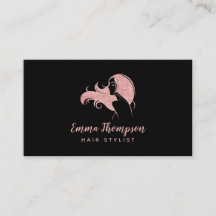 美容師プロフェッショナルロゴ美しいブラックバラ