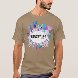 美容師ヘアカット工具女性美容師 Tシャツ
