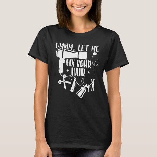 美容師ヘアカット美容師理容師バーバーショップ Tシャツ (正面)