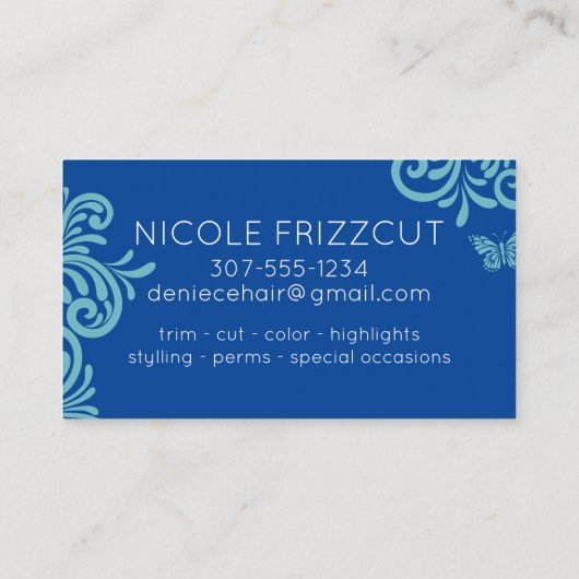 美容師ヘアサロンアポイントメント名刺 名刺 (裏面)