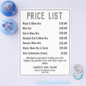 美容師ヘアサロンリーフレットプライスリストフライヤー チラシ (シングル)