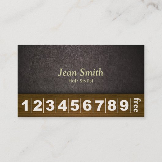 美容師ヘアサロンレザー&ウッドロイヤリティ ロイヤリティカード (正面)