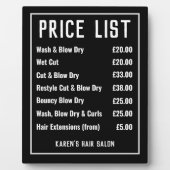 美容師ヘアサロン価格表 フォトプラーク (正面)