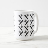 美容師ヘアスタイリストはさみコームサロン コーヒーマグカップ (正面右)