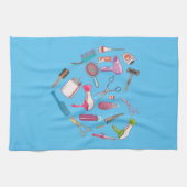 美容師ヘアスタイリストツールハート キッチンタオル (横)