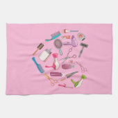 美容師ヘアスタイリストツールハート キッチンタオル (横)