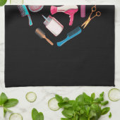 美容師ヘアスタイリストツールハート キッチンタオル (折り畳み)