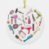 美容師ヘアスタイリストツールハート セラミックオーナメント (正面)