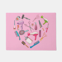 美容師ヘアスタイリストツールハート ドアマット