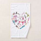 美容師ヘアスタイリストツールハート バスタオルセット (ハンドタオル)