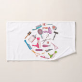 美容師ヘアスタイリストツールハート バスタオルセット (ハンドタオル)